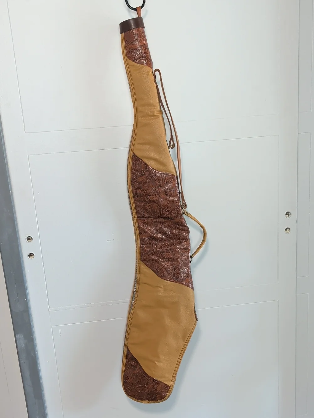Vintage Leather Tooled Gun  Case